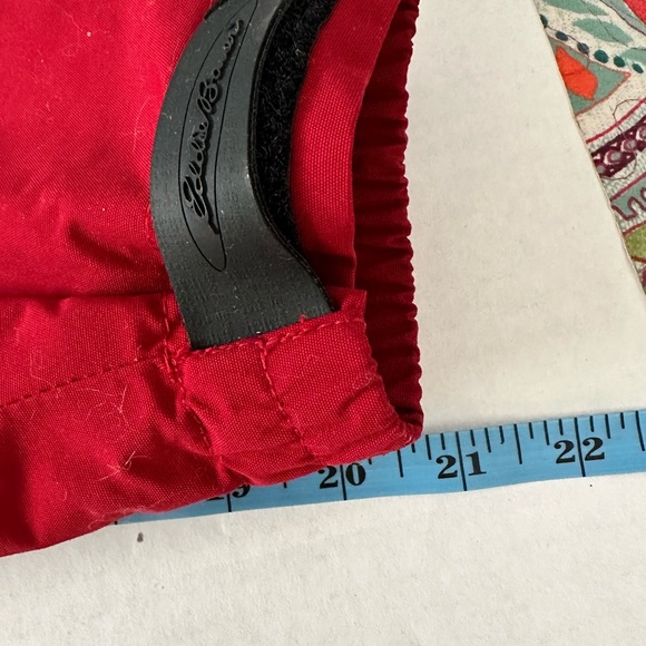 Eddie Bauer Jacket Weatherproof Red & Black 7 Pockets Detachable Hood Sz Small - Picture 11 of 13